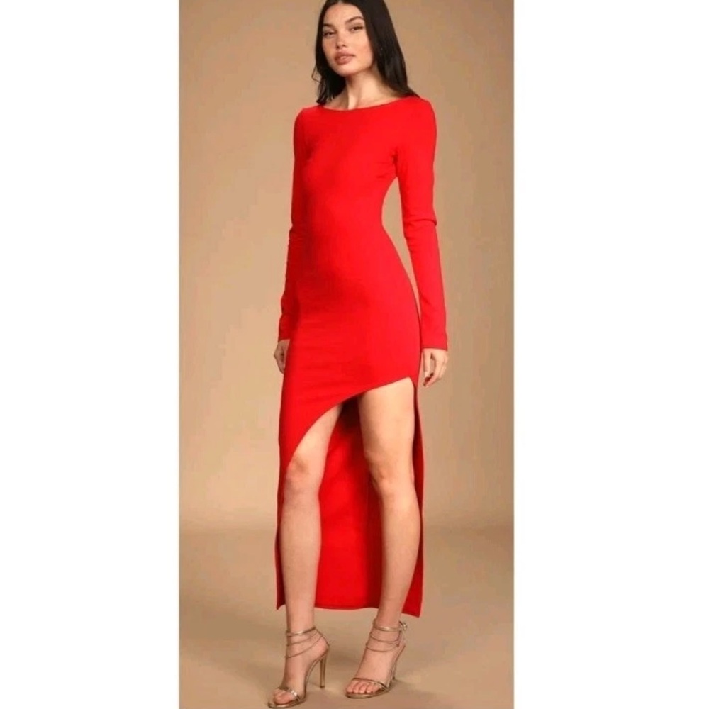 NWT Lulu's Vibrant Red Asymmetrical Dress